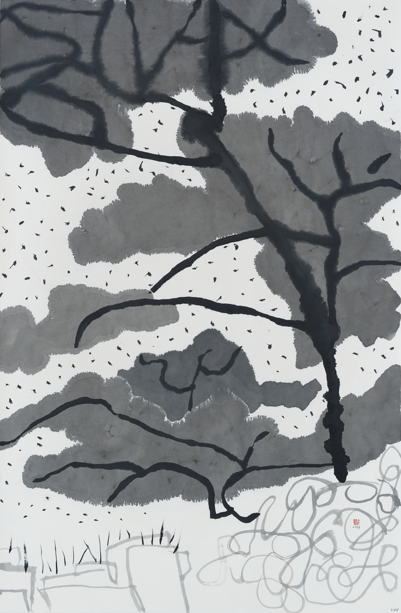 장병언, structure landscape 044, ink_on_paper, painting, 2026